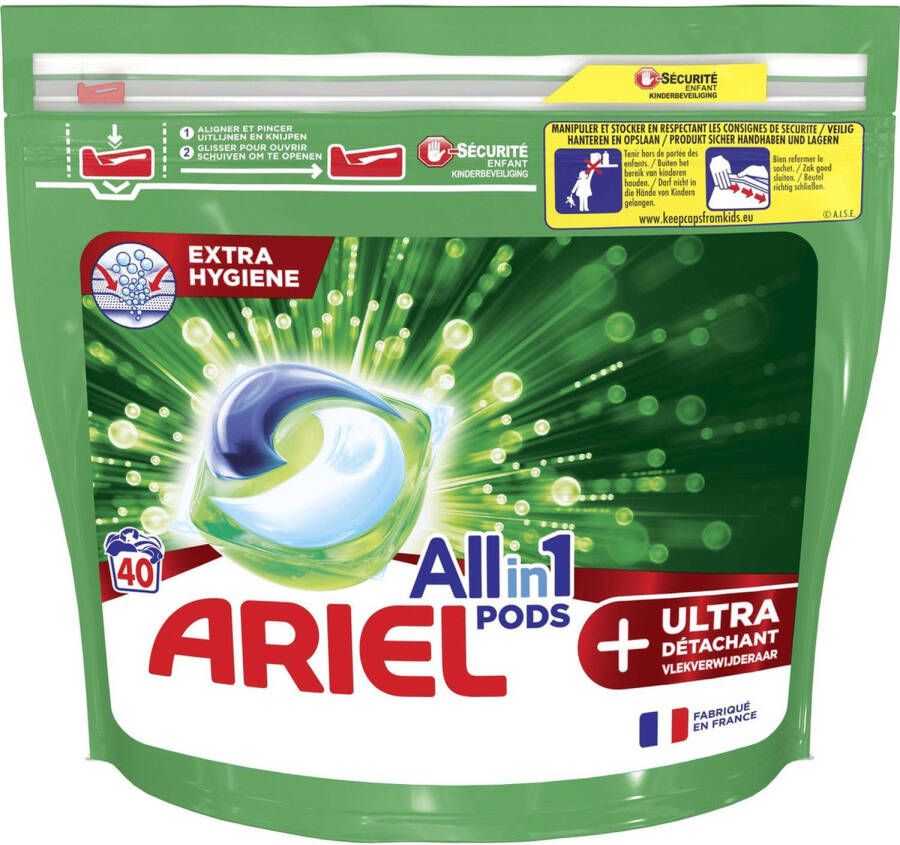 Ariel Allin1 Pods +Ultra Wasmiddel 40 Wasbeurten Wasmiddel Pods