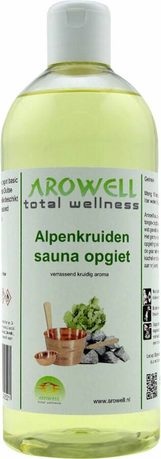 Arowell Alpenkruiden sauna opgiet saunageur opgietconcentraat 1 ltr