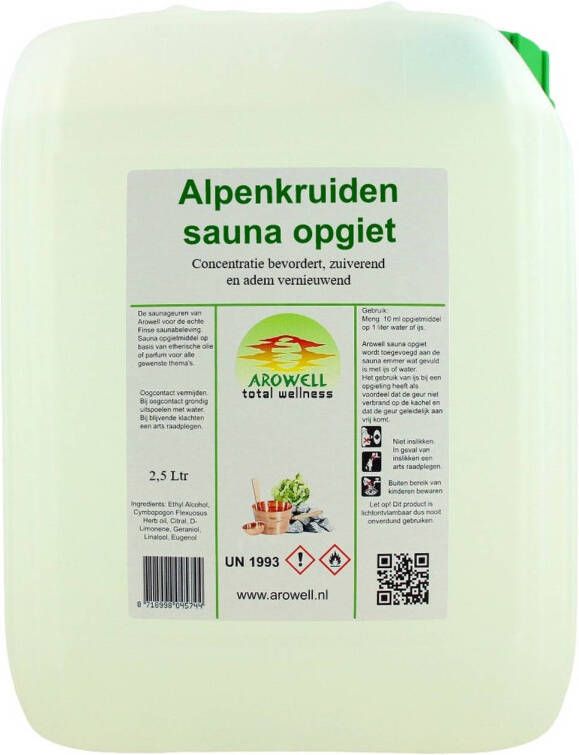 Arowell Alpenkruiden sauna opgiet saunageur opgietconcentraat 2 5 ltr