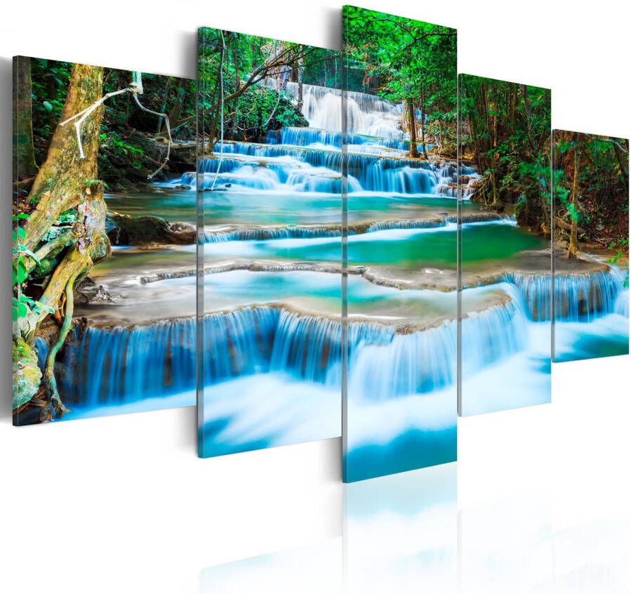 Artgeist Canvas Schilderij Blue Waterfall in Kanchanaburi Thailand