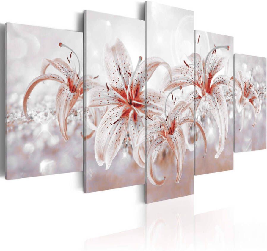 Artgeist Canvas Schilderij Flowery Saga 5-luik 200x100cm