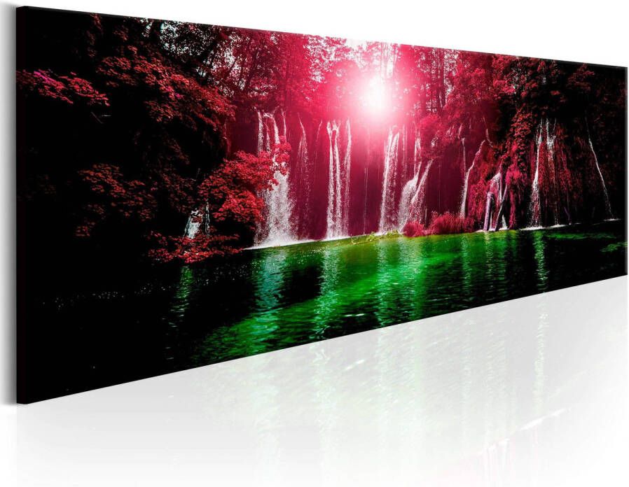 Artgeist Canvas Schilderij Ruby Waterfalls 120x40cm