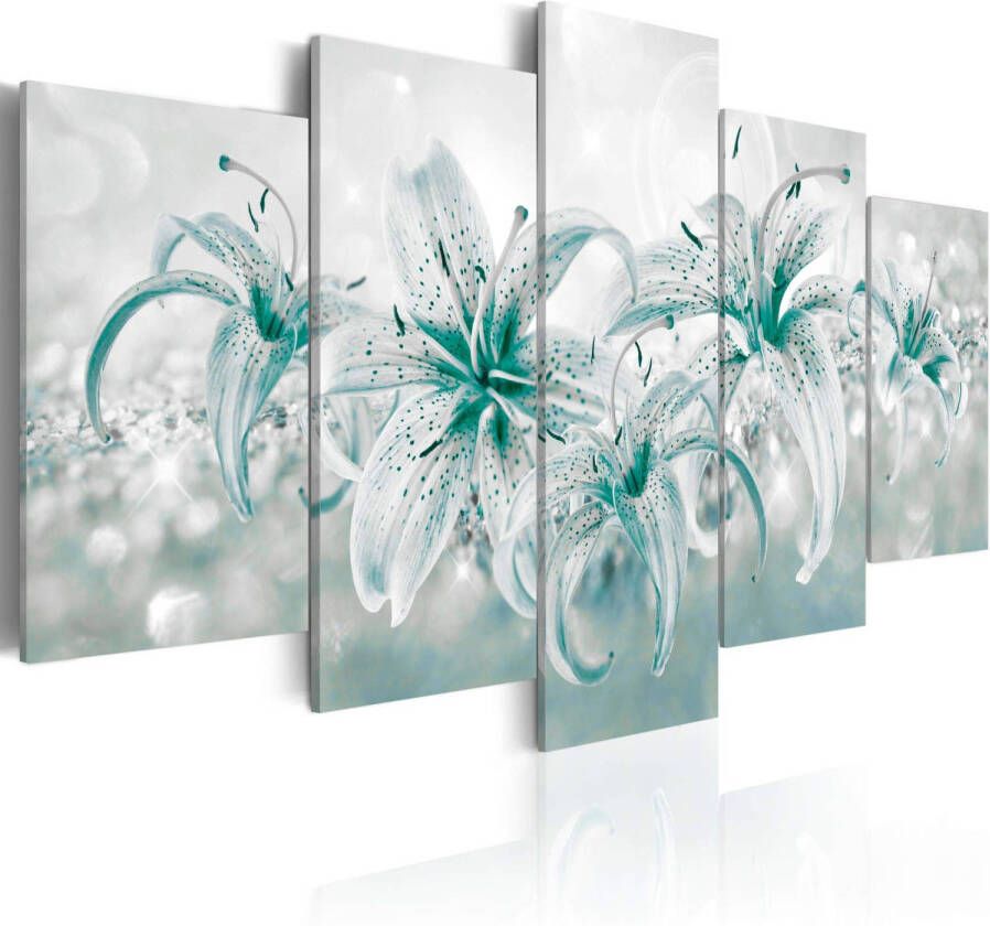 Artgeist Canvas Schilderij Sapphire Lilies 5-luik 100x50cm