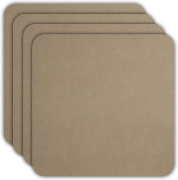 ASA Selection Onderzetters Soft Leather Sandstone 10 x 10 cm 4 Stuks