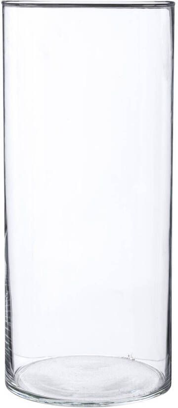Atmosphera Bloemenvaas cilinder vorm van transparant glas 30 x 13 cm Vazen