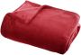 Atmosphera Fleece deken fleeceplaid rood 130 x 180 cm polyester Bankdeken Fleece deken Fleece plaid - Thumbnail 3