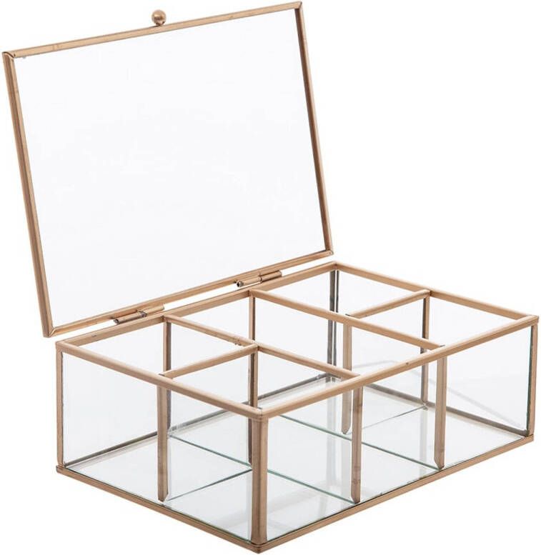 Atmosphera Glazen sieradenbox gouden frame Medium