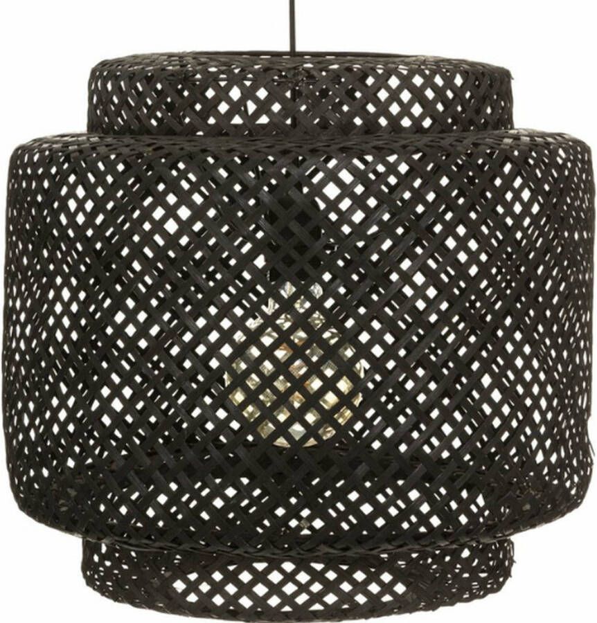 Atmosphera Hanglamp bamboe Boho 40 x 38 cm zwart gevlochten lampenkap Scandinavisch design Hanglampen