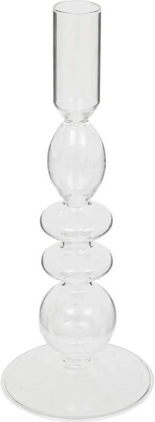 Atmosphera kaarsen kandelaar Murano glas dinerkaarsen transparant D9 x H22 cm kaars kandelaars