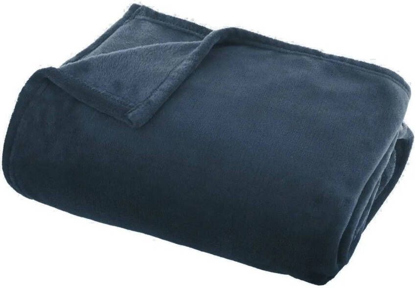 Atmosphera Plaid bank deken donker grijsblauw polyester 130 x 180 cm Plaids