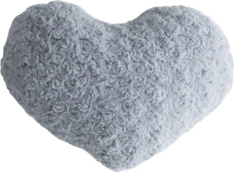 Atmosphera Pluche kussen hart grijs 28 x 36 cm Sierkussens voor binnen