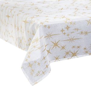 Atmosphera Tafelkleed Kerst Sfeer Thema 140 X 360 Cm Wit Met Sterren Tafellakens