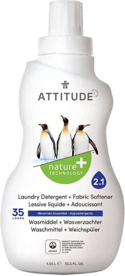 Attitude Ecologisch 2 in 1 Laundry Detergent + Fabric Softener