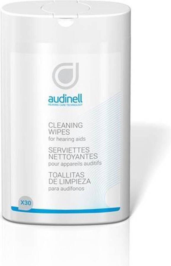 Audinell Desinfecterende reinigingsdoekjes 30 stuks hoortoestellen oorstukjes gehoorbescherming zwemdopjes