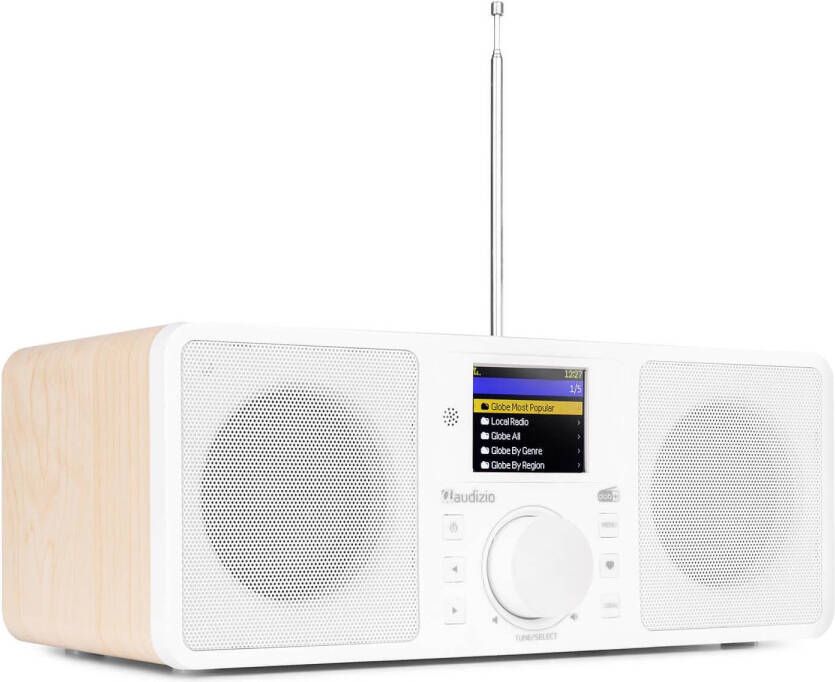 Audizio DAB Radio met Bluetooth en Internetradio Rome Wekkerradio Wifi AUX 2 Speakers Wit