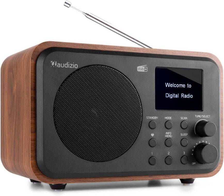 Audizio DAB radio met Bluetooth Milan DAB radio retro met accu en FM radio Hout