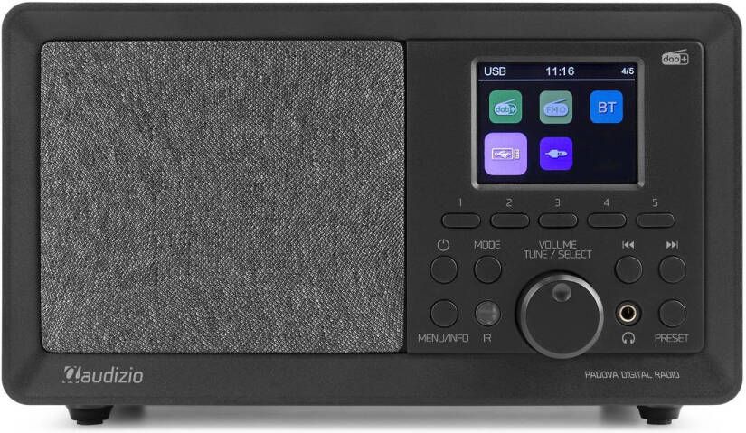 Audizio DAB radio met Bluetooth Padova retro radio Met mp3-speler en afstandsbediening 40W