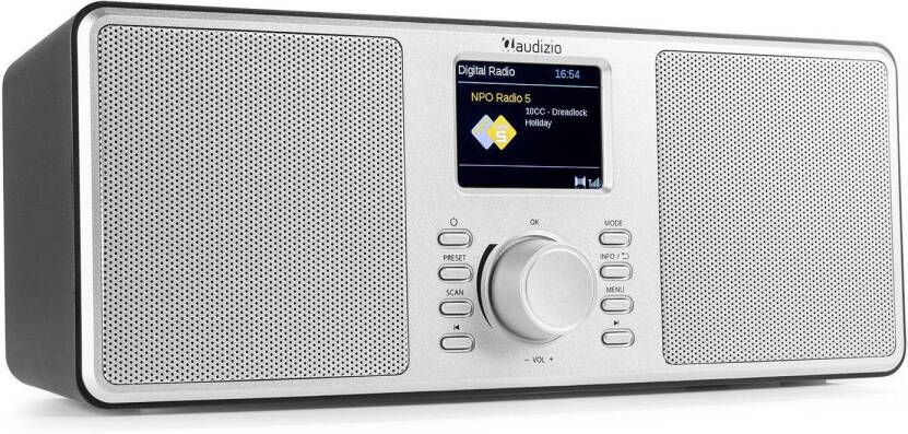 Audizio DAB radio Monza Stereo DAB+ en FM radio met Bluetooth 50W Zilver