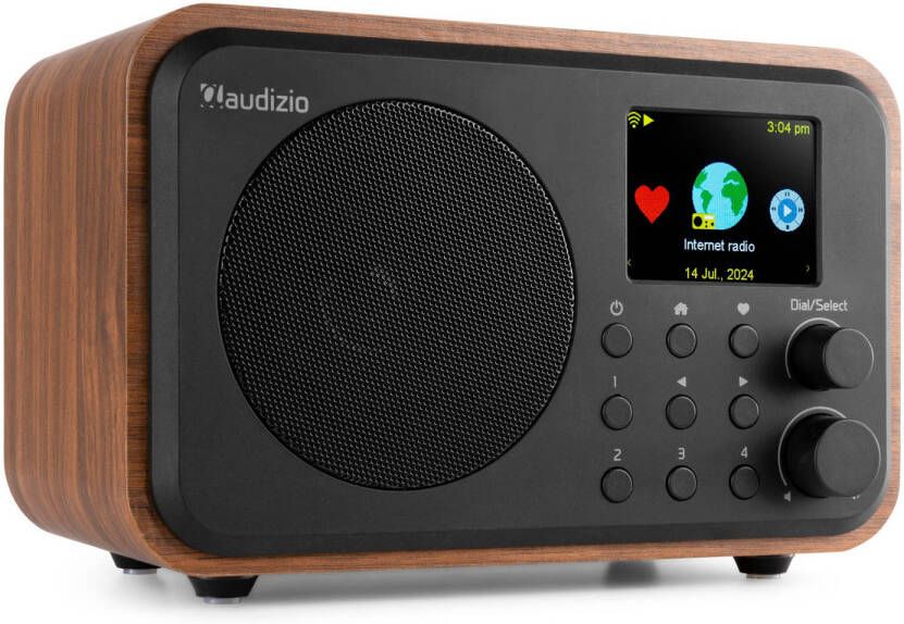 Audizio DAB radio Vicenza DAB DAB+ en Internet radio met Bluetooth WIFI Accu Zwart Hout