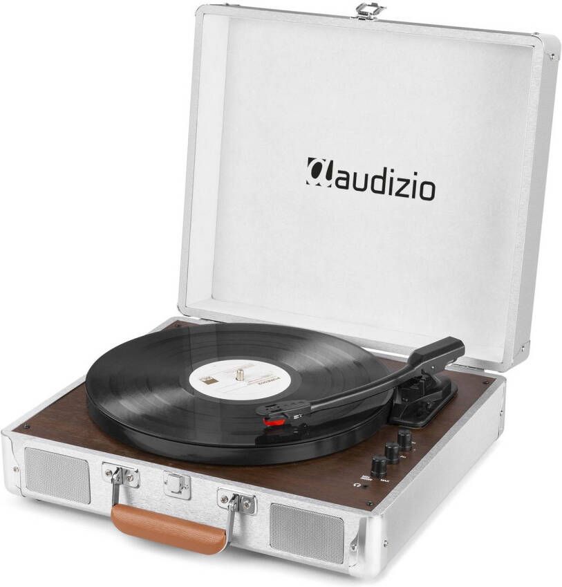 Audizio Platenspeler Bluetooth RP320 retro platenspeler met ingebouwde speakers in aluminium koffer
