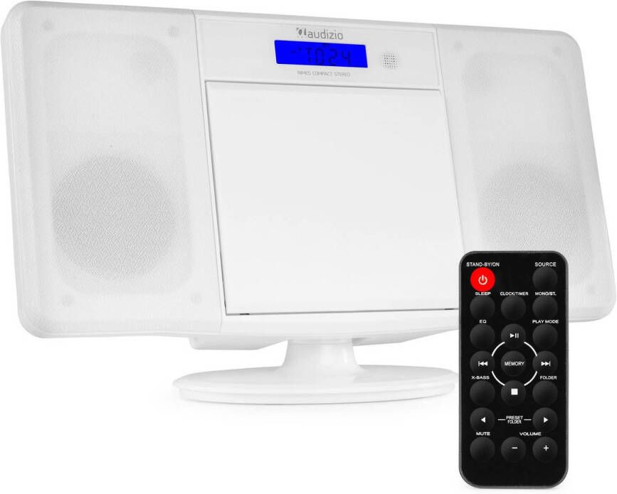 Audizio Stereo Set met CD-Speler en FM Radio Nimes USB MP3 Bluetooth 50 W Wit