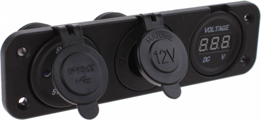 AutoStyle luxe USB-inbouwdoos met frame 12 24 Volt 117 x 29 mm
