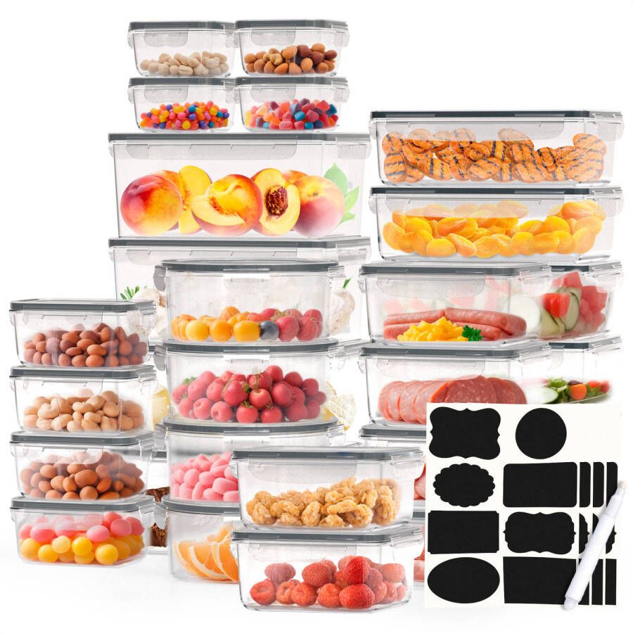 Avalo Vershoudbakjes Meal Prep Bakjes Plastic Diepvries Bakjes Met Deksel 30 Delige set BPA Vrije Magnetronbakjes