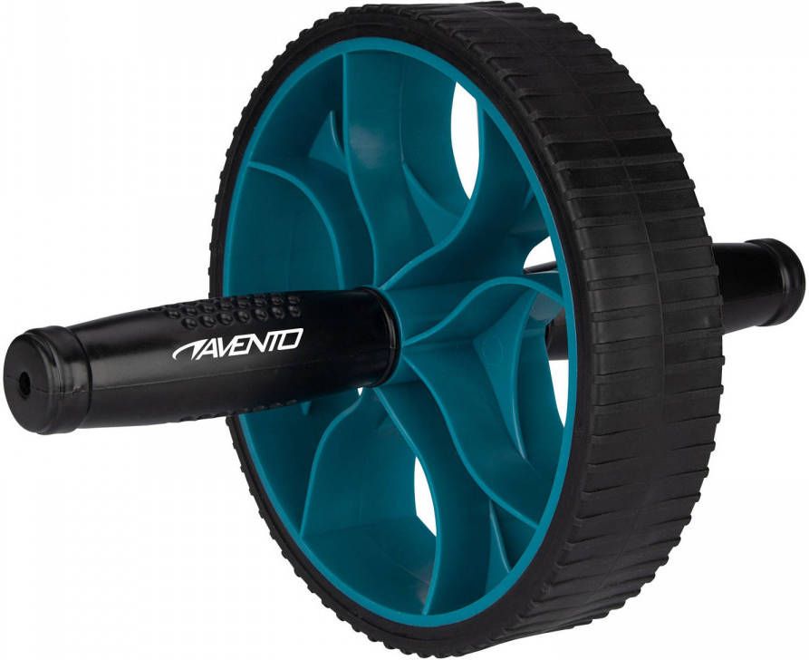 Avento fitnesswiel Power Ab-Roller 17 cm zwart blauw