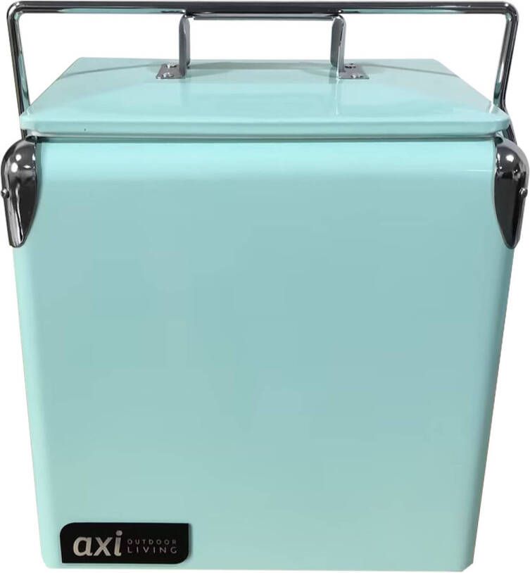 AXI Retro Mini Cooler Mint Outdoor Koeler Koelbox klein met afneembaar deksel & flesopener