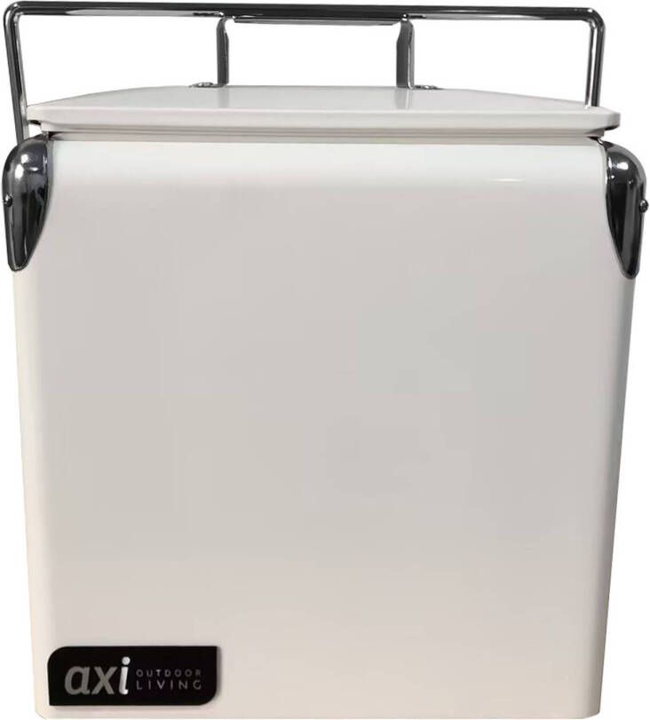 AXI Retro Mini Cooler Wit Outdoor Koeler Koelbox klein met afneembaar deksel & flesopener