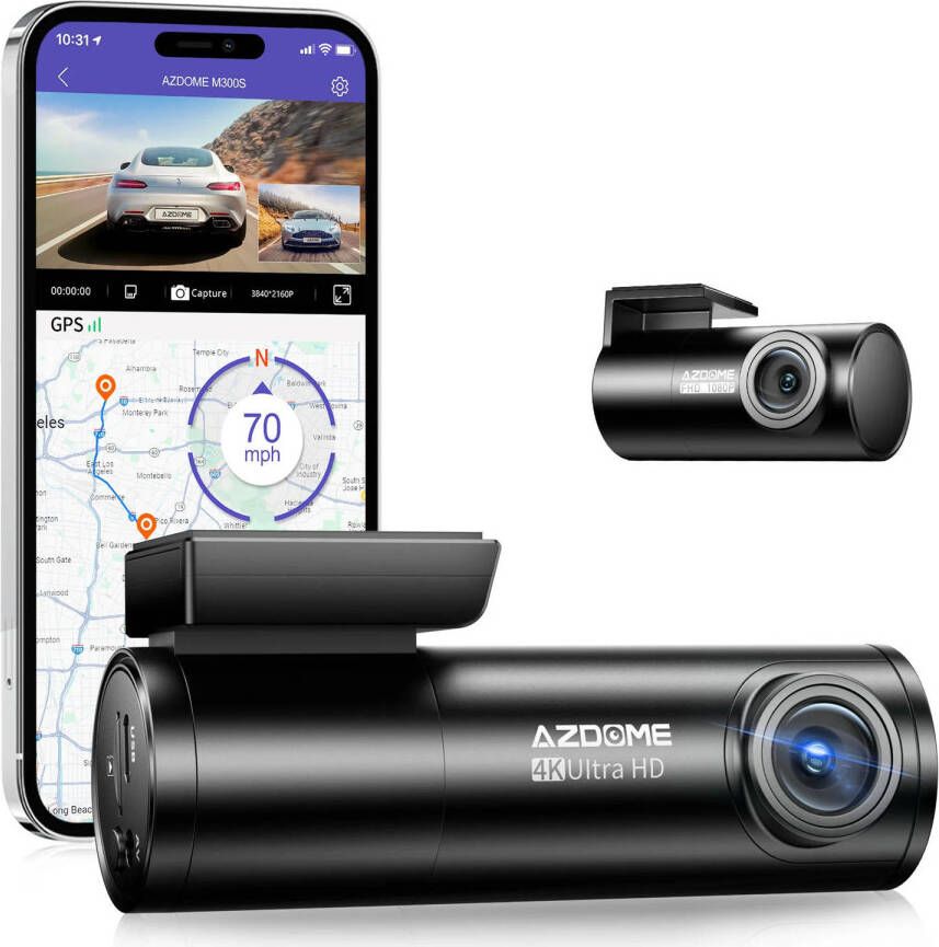 AZDome M300S 4K 2CH Dual Wifi GPS dashcam