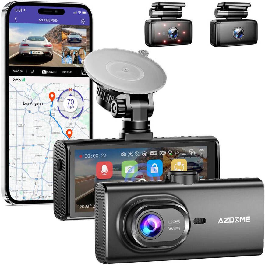 AZDome M560 3CH 4K Wifi GPS 128gb dashcam