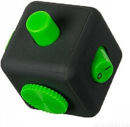 Banzaa Fidget Cube Wriemel Kubus Zwart Groen