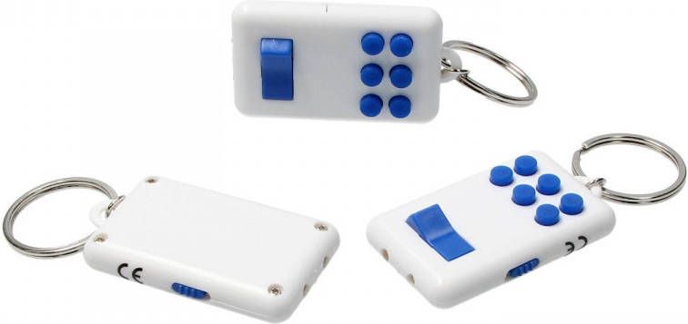 Banzaa Fidget pad Anti stress 3 stuks Flip en Click Keylight Wit-blauw