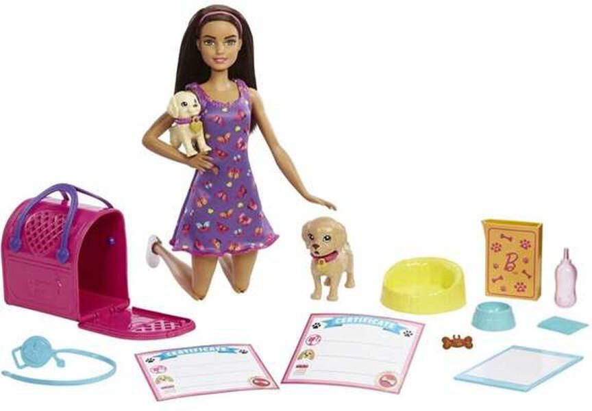 Mattel BRB Barbie brünett mit Hundewelpen