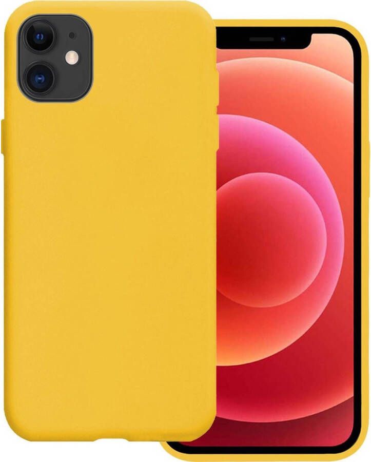 Basey iPhone 11 Hoesje Siliconen Case Back Cover iPhone 11 Hoes Cover Silicone Geel 2x