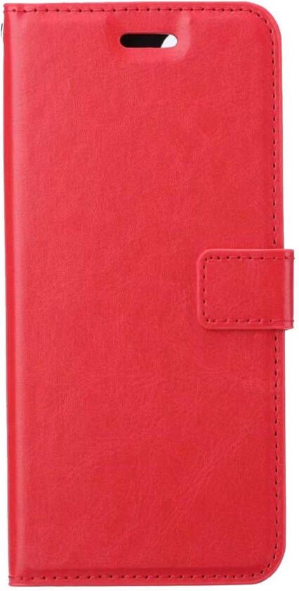 Basey iPhone 14 Pro Max Hoesje Bookcase Hoes Flip Case Book Cover iPhone 14 Pro Max Hoes Book Case Hoesje Rood
