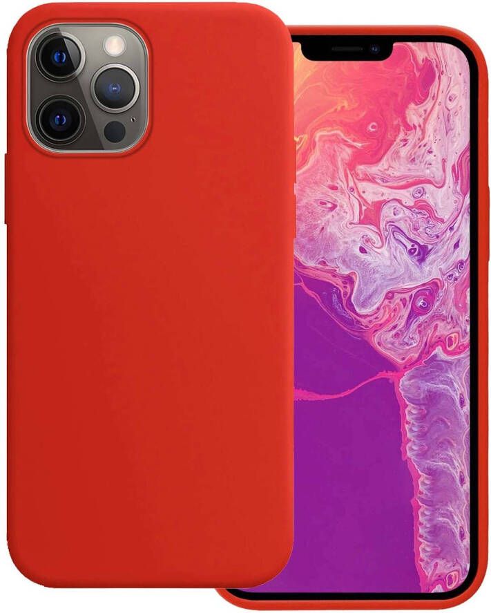 Basey iPhone 14 Pro Max Hoesje Siliconen Back Cover Case iPhone 14 Pro Max Hoes Silicone Case Hoesje Rood
