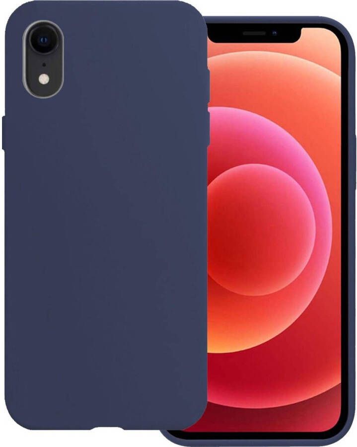 Basey iPhone XR Hoesje Siliconen Hoes Case Cover iPhone XR-Donkerblauw