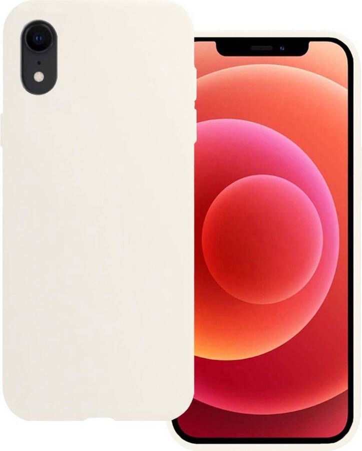 Basey iPhone XR Hoesje Wit Siliconen iPhone XR Case Back Cover Wit Silicone iPhone XR Hoesje Siliconen Hoes Wit