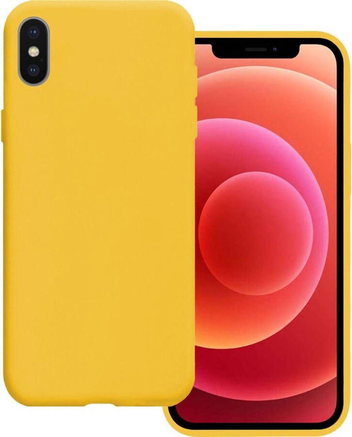 Basey iPhone Xs Max Hoesje Siliconen Case Back Cover iPhone Xs Max Hoes Cover Silicone Geel 2x