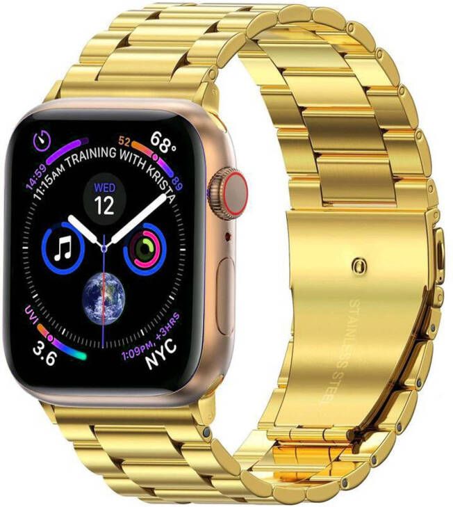 Basey Apple Watch 1-8 SE 42 44 45 mm Bandje Metaal band Smart watch Bandje RVS