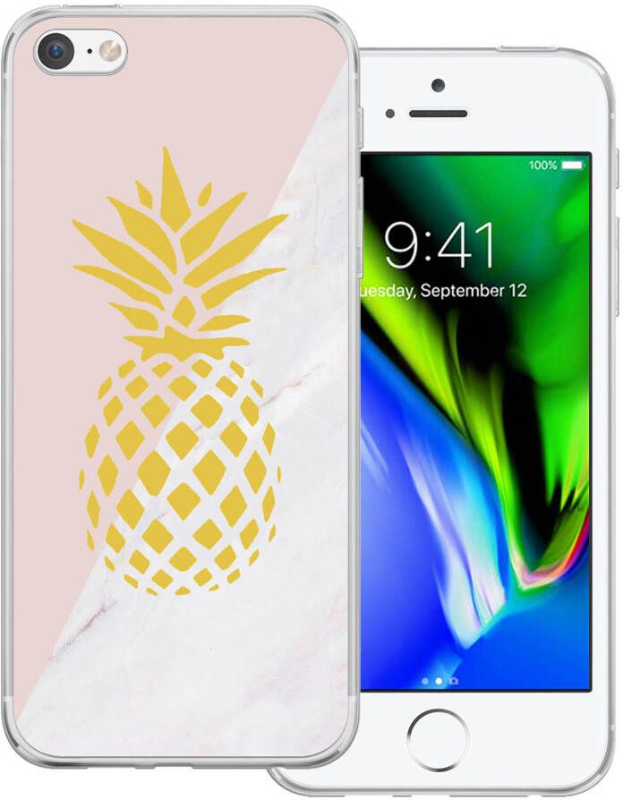 Basey iPhone 7 Hoesje Siliconen Back Cover Case iPhone 7 Hoes Silicone Case Hoesje Ananas