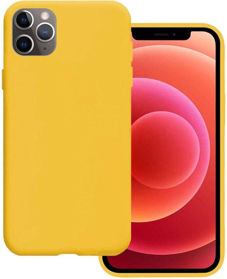 Basey iPhone 11 Pro Max Hoesje Siliconen Case Back Cover iPhone 11 Pro Max Hoes Cover Silicone Geel 2x