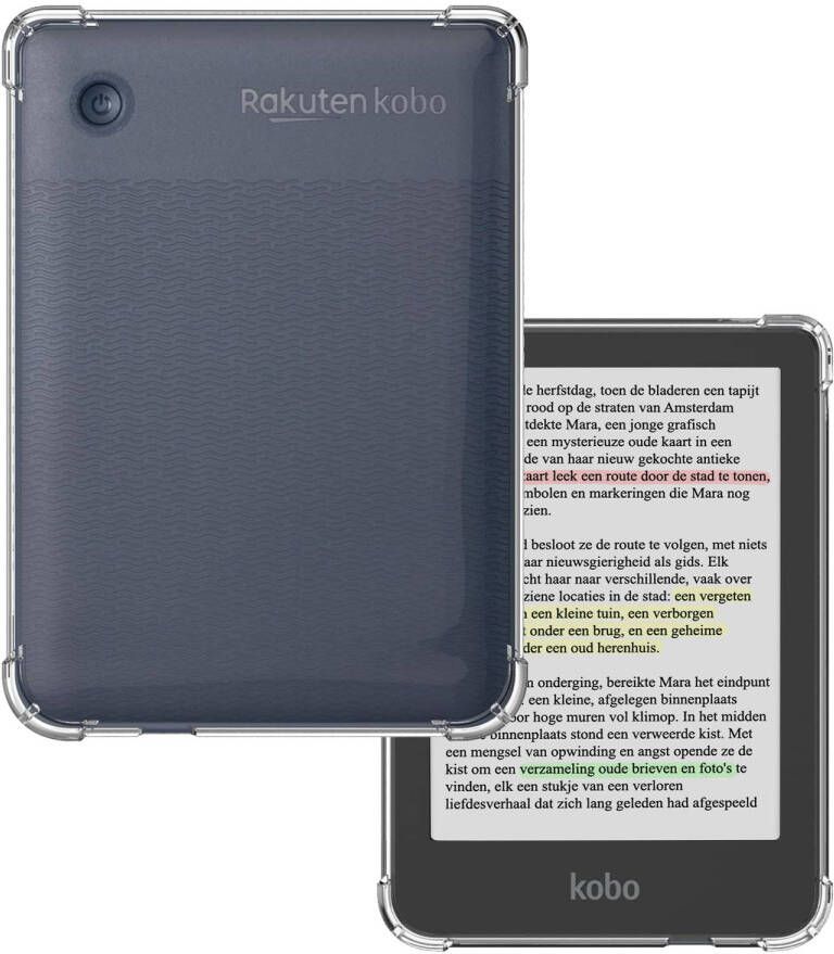 Basey Hoesje Geschikt voor Kobo Clara Colour Hoes eReader Shockbestendig Back Cover Siliconen Tablet Case Transparant