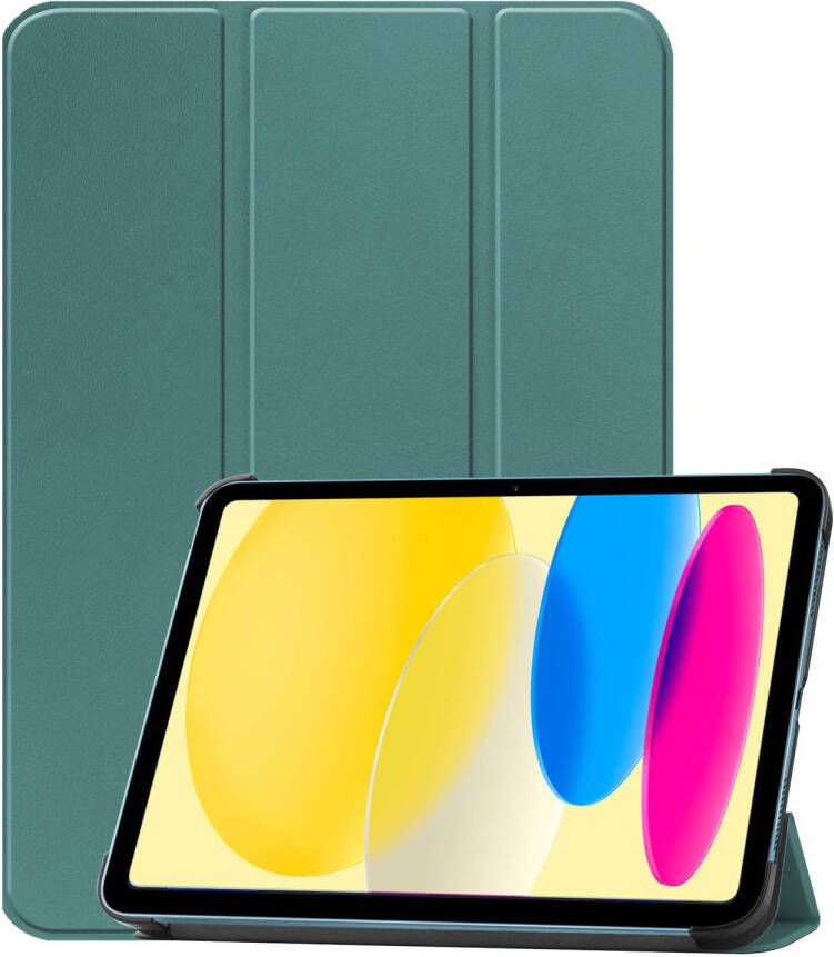 Basey iPad 10 2022 Hoes Case Hoesje Hard Cover iPad 10 Hoesje Bookcase Donker Groen