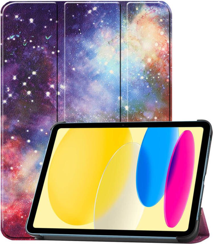 Basey iPad 10 2022 Hoes Case Hoesje Hard Cover iPad 10 Hoesje Bookcase Galaxy