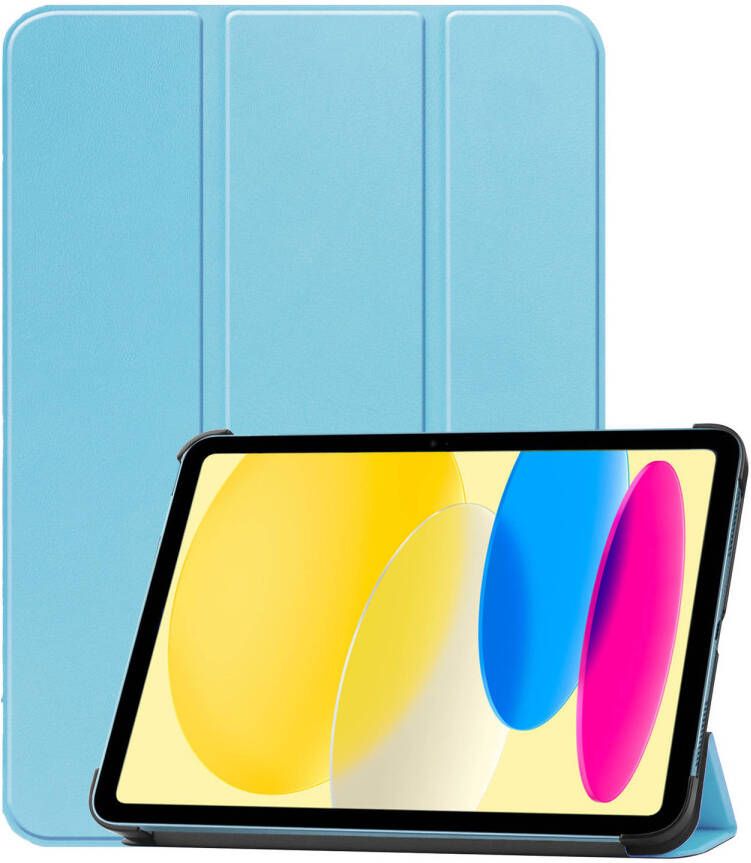 Basey iPad 10 2022 Hoes Case Hoesje Hard Cover iPad 10 Hoesje Bookcase Licht Blauw
