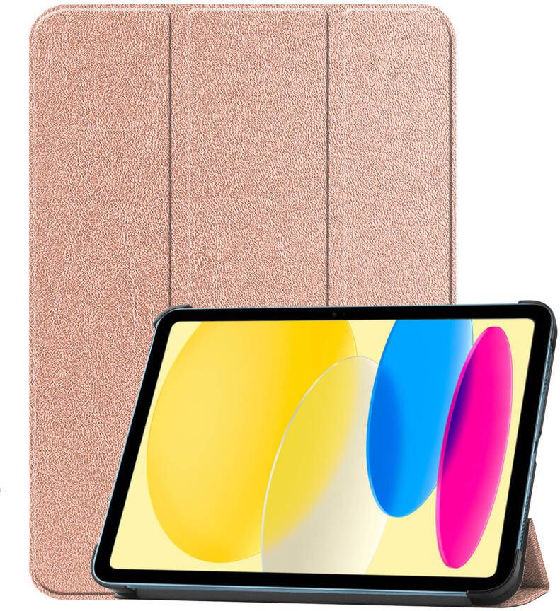 Basey iPad 10 2022 Hoes Case Hoesje Hard Cover iPad 10 Hoesje Bookcase Rose Goud
