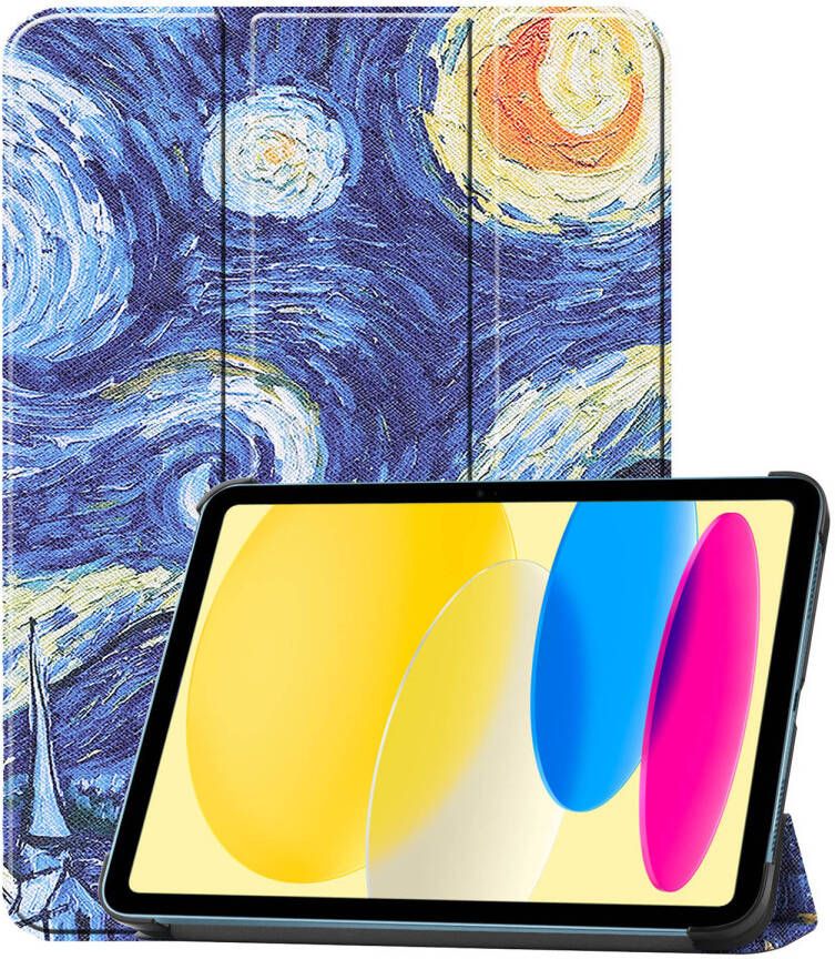 Basey iPad 10 2022 Hoes Case Hoesje Hard Cover iPad 10 Hoesje Bookcase Sterrenhemel